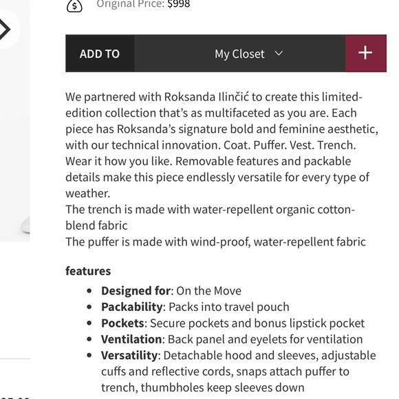 Lululemon X Roksandra 5 in 1 Women’s Coat. - Picture 15 of 15